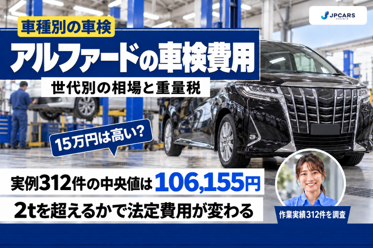 アルファードの車検費用 世代別の相場と重量税