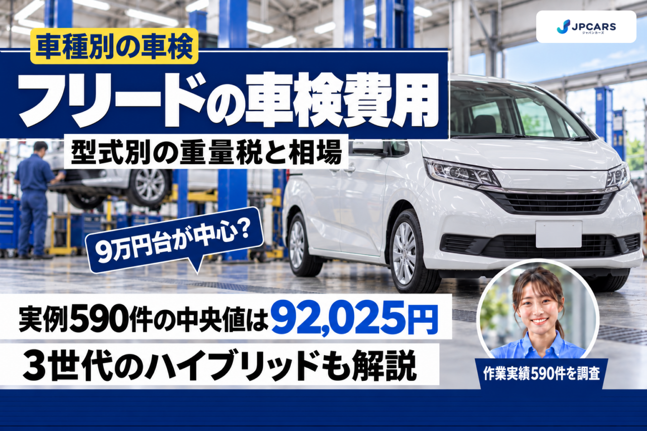 フリードの車検費用はいくら?実例590件の相場|型式別の重量税とハイブリッドの注意点