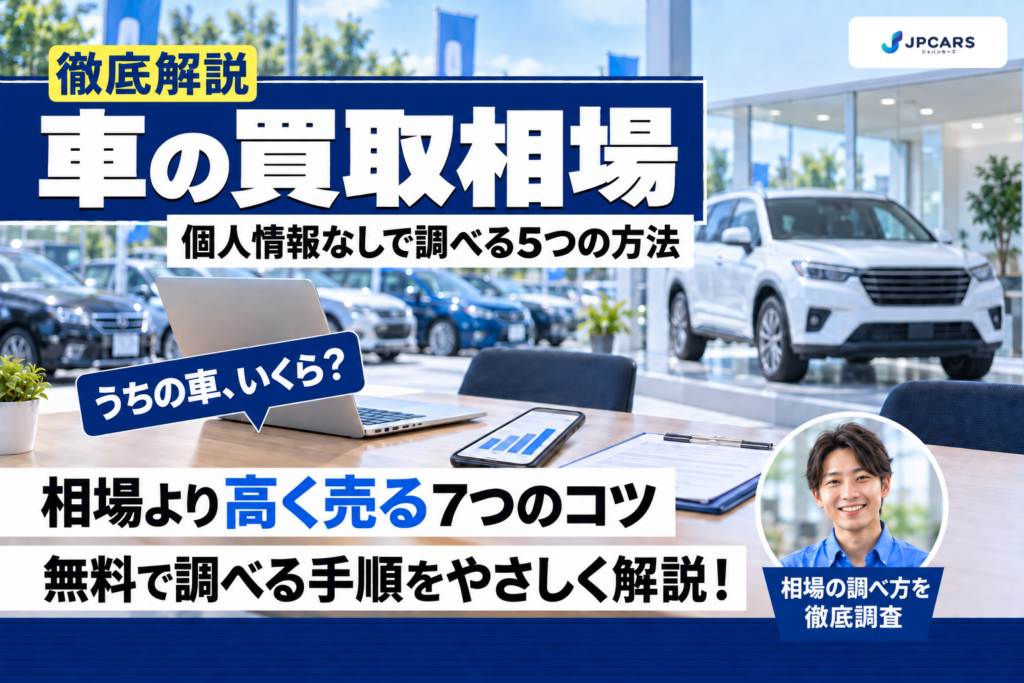 車の買取相場を無料で調べる5つの方法｜個人情報なしで見る手順と相場より高く売る7つのコツ