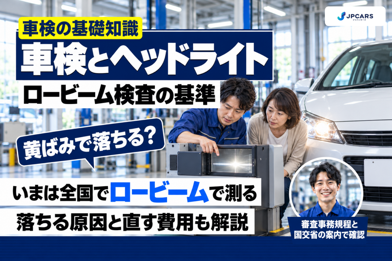 車検のヘッドライトの基準｜ロービーム検査で落ちる原因（黄ばみ・光軸・LED）と費用