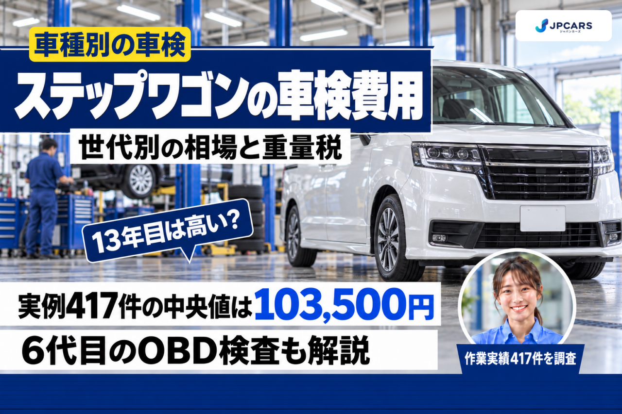 ステップワゴンの車検費用はいくら?実例417件の相場|世代別の重量税と13年目の注意